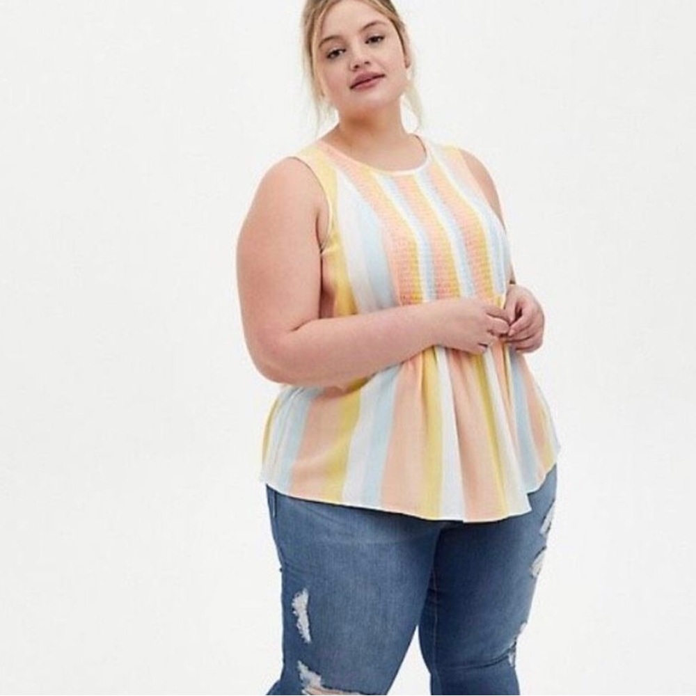Torrid Women’s Multi Pastel Rainbow Striped tops